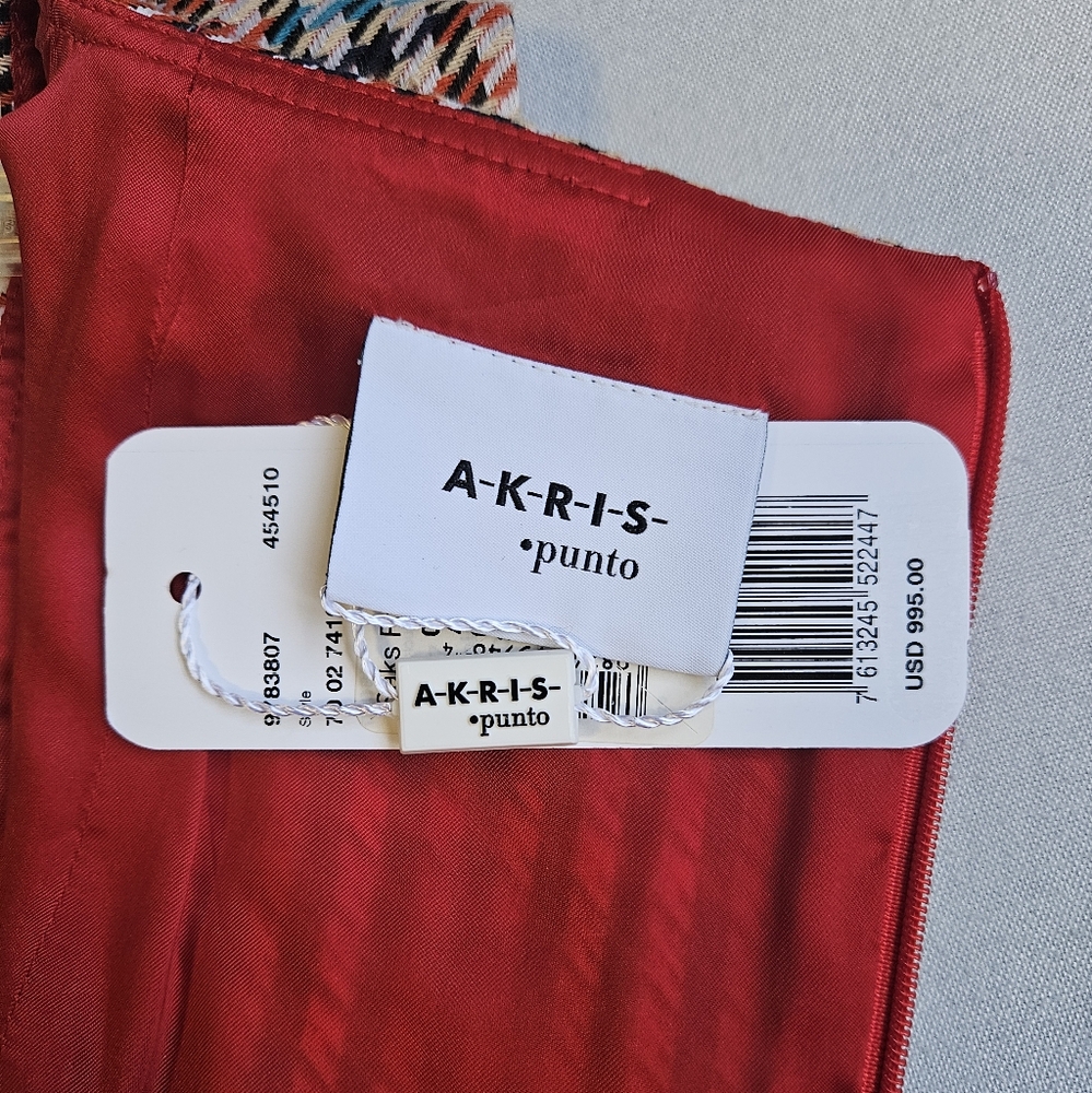 NWT $995 Akris Punto Contrast Houndstooth Dress Size 12 - Picture 15 of 15